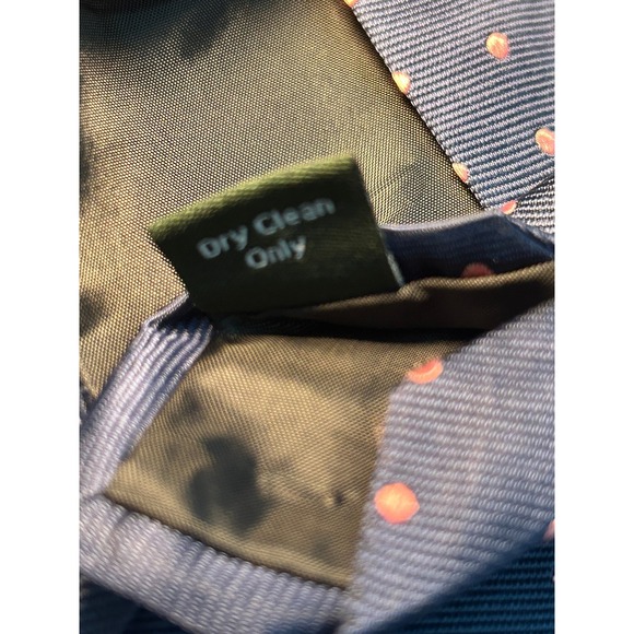 J.Crew Silk Necktie Pink Polka Dot Navy‎ Blue Business Career Tie - Picture 6 of 6
